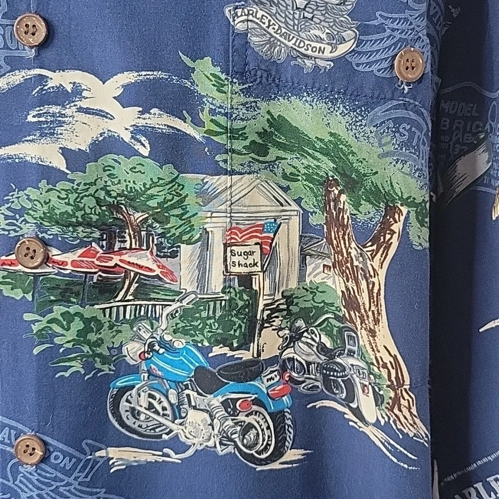 Harley-Davidson Blue‎ Casual Button Down Shirt - Picture 5 of 14
